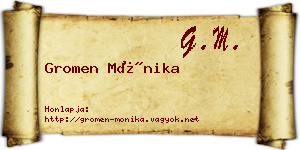 Gromen Mónika névjegykártya